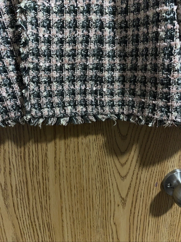 JESSICA HOWARD BLAZER SZ 14 Tall BLACK PINK & WHITE JACKET TWEED FRINGE ACADEMIA - Image 3 of 4