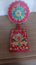 Vintage Handpainted Rosemaling Wood Cutting Board And Trivit Signed