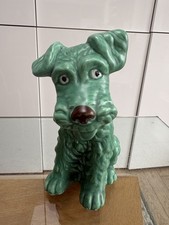 Vintage Sylvac Terrier Dog Green Model No: 1379