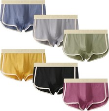 2PC Men's organic cotton boxer briefs breath rib knit underwear