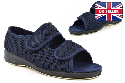 SLEEPERS Womens Wide Fit Slippers Extra Wide Ladies Slippers Cotton Lining EEEE 4E Width