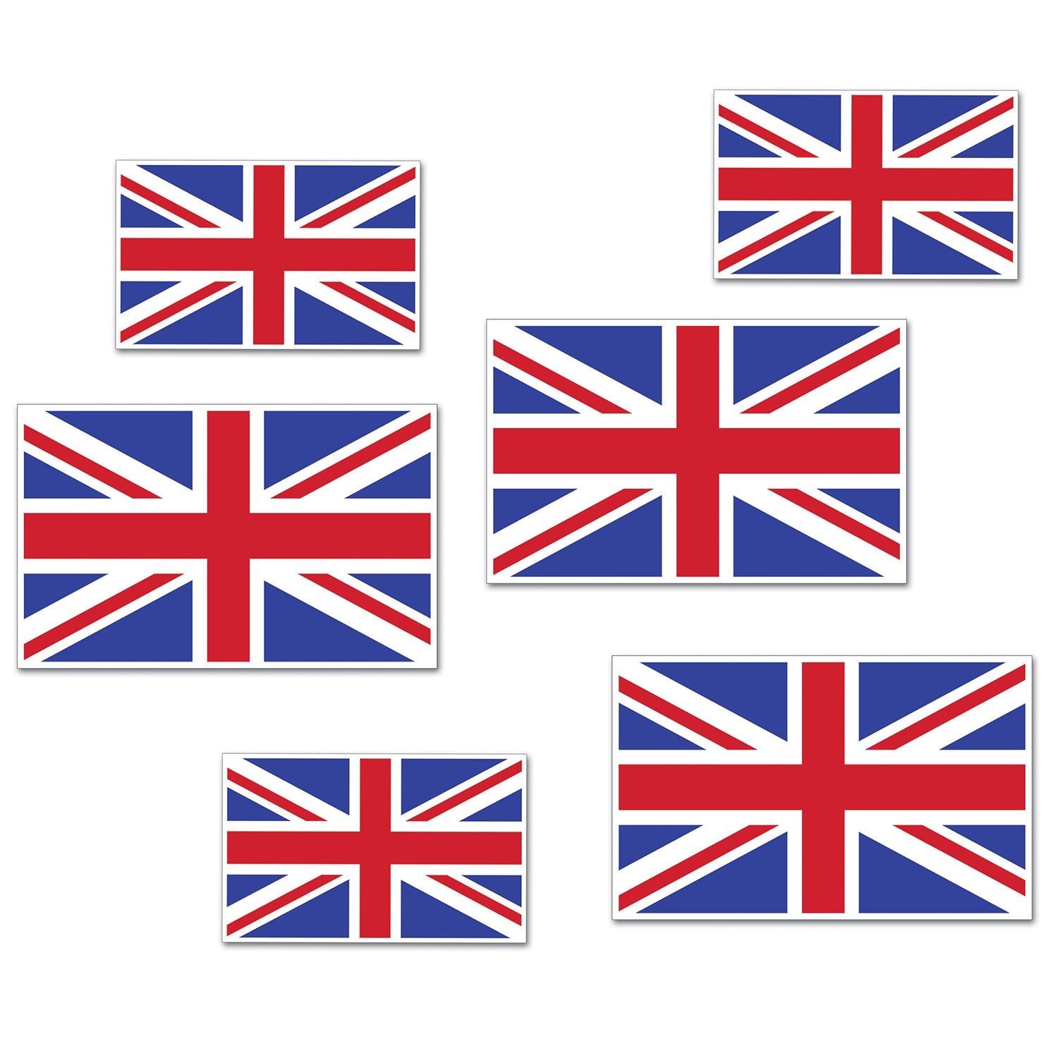 British Flag Party Cutouts - Patriotic Decorations for UK Themed Events