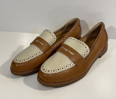 KELLY AND KATIE WOMENS SIZE 9 BALA LOAFERS TAN CREAM SLIP-ON