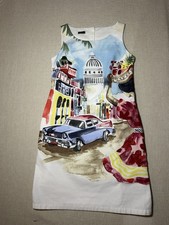 Talbots Havana Cuba Sheath Dress Watercolor Illustration Sleeveless
