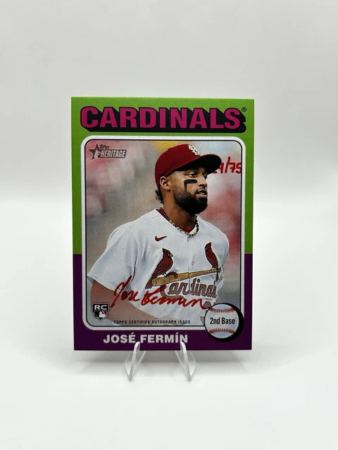 Jose Fermin Red Ink Auto /75 2024 Topps Heritage High Number St Louis Cardinals
