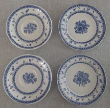 4 Arabia Finland Finn Flower Blue White 5.5" Small Plates/Saucers Finnish Design