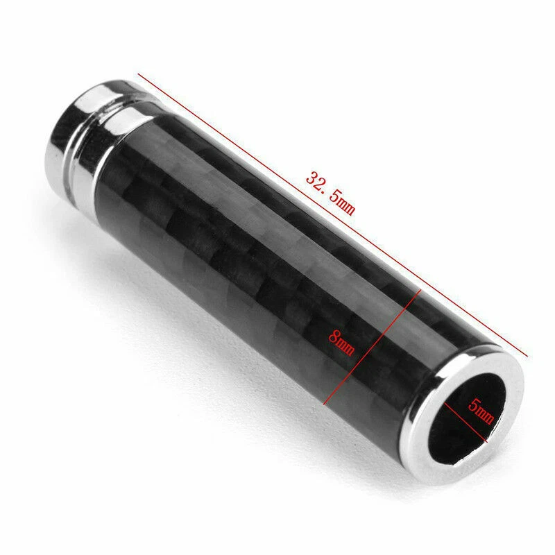 Manijas universales de perilla de cerradura de puerta interior de auto SUV de fibra de carbono real 4 piezas Foto 4 de 4