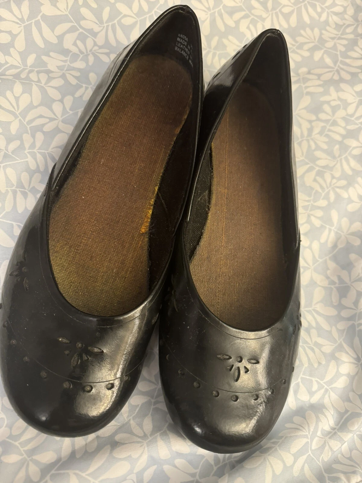 Ballerine vintage Clarks nere in pelle lavorata da donna taglia 9 M