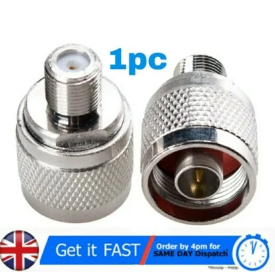 N-Type N male plug to F female jack RF coaxial adapter connector Zinc Alloy 🇬🇧