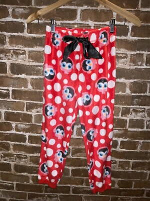 NWT JUSTICE GIRLS 6-7 PENGUIN SLEEP PANTS PAJAMA PJ BOTTOMS RED PLUSH SUPER  SOFT