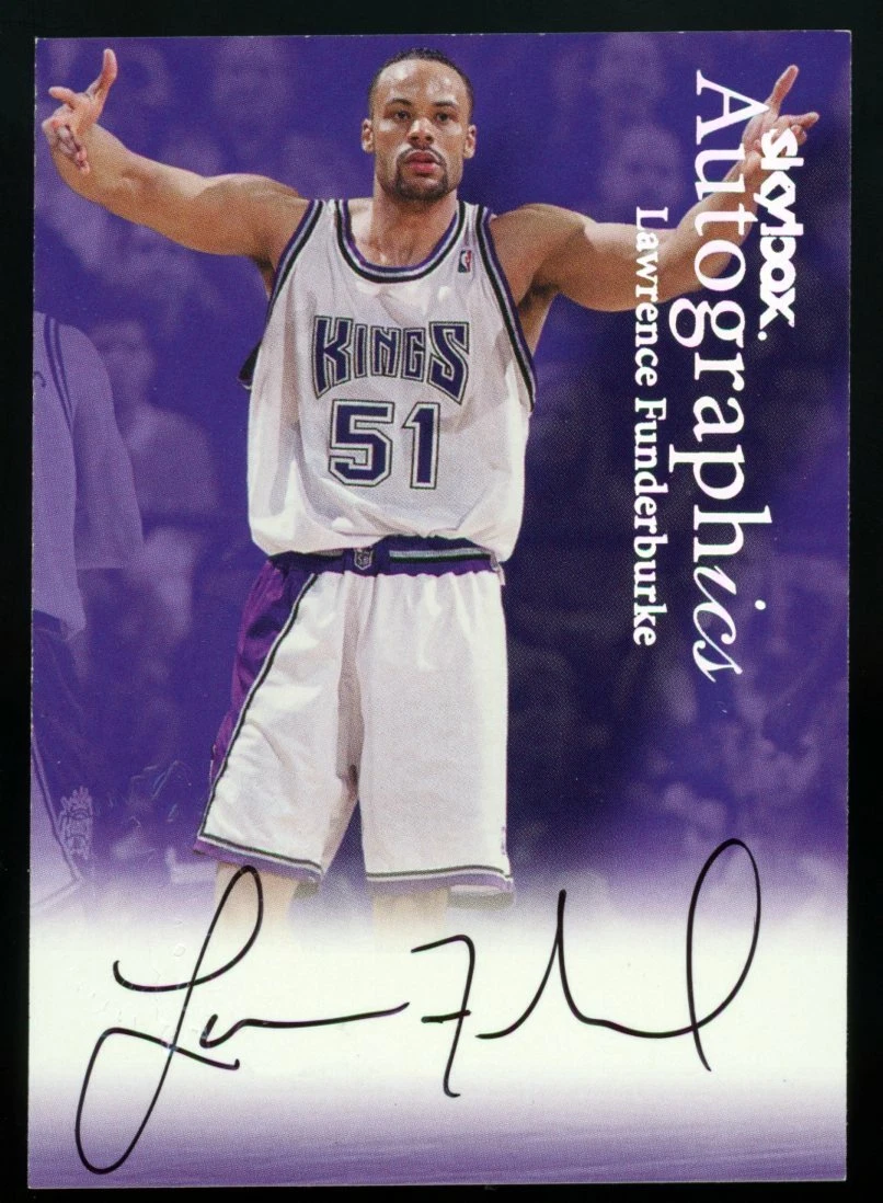 Lawrence Funderburke autographed Basketball card (Sacramento
