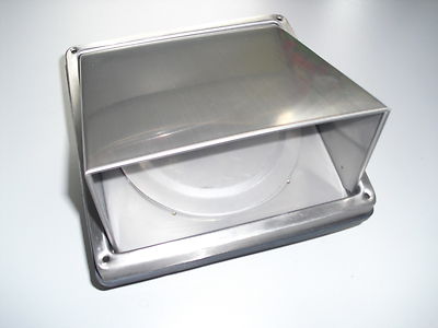 Abluft-Haube Edelstahl Mit Flansch | Selbstschließende Klappe, 137x137 Mm / 100 Mm Durchmesser