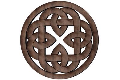 Folkcraft  Rosette, Shield Cross Chain, Walnut, 1 1/2'' Diameter