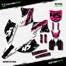 White & Pink Slick Racing Graphics Kit fits 09-11 Kawasaki Kxf450 KX450F  Decal
