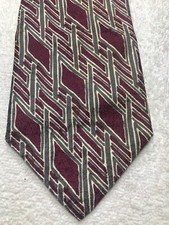 COMO MENS TIE BURGUNDY WITH GRAY 4 X 58