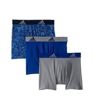 Adidas L83708 Kids Blue Grey Sport Graphic 3-Pack Boxer Briefs Size Large
