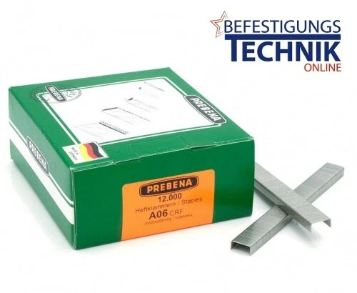 Prebena Klammern A06CRF A 80/06mm A2 rostfrei für 1XR-A16 1GP-A16 KL-01 12M