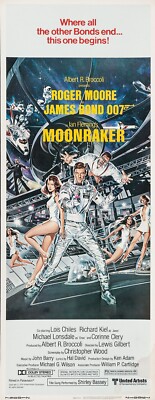 Moonraker 1977 US Insert Poster Print 14x36'' JAMES BOND Roger Moore FREE P&P