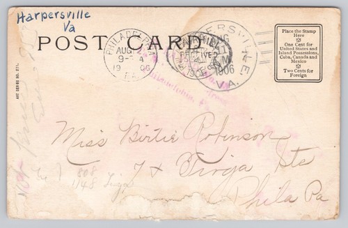 Caza en invierno cubierta de nieve perro cazador madera parte posterior indivisa postal c1906 - Imagen 2 de 2