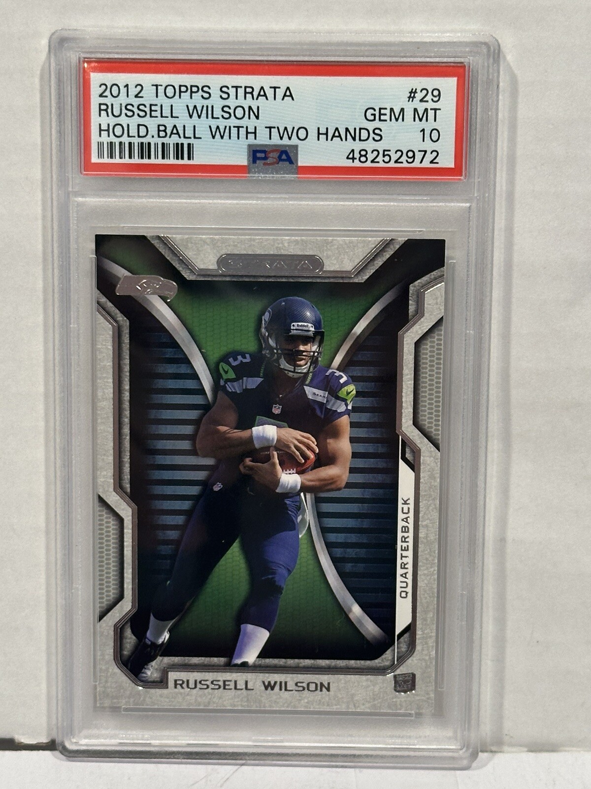 Russell Wilson Topps Strata #29 Hold Ball With Two Hands