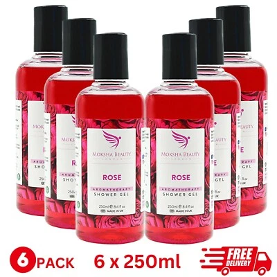 MOKSHA BEAUTY Rose Shower Gel - 6x250ml Rose Body Wash