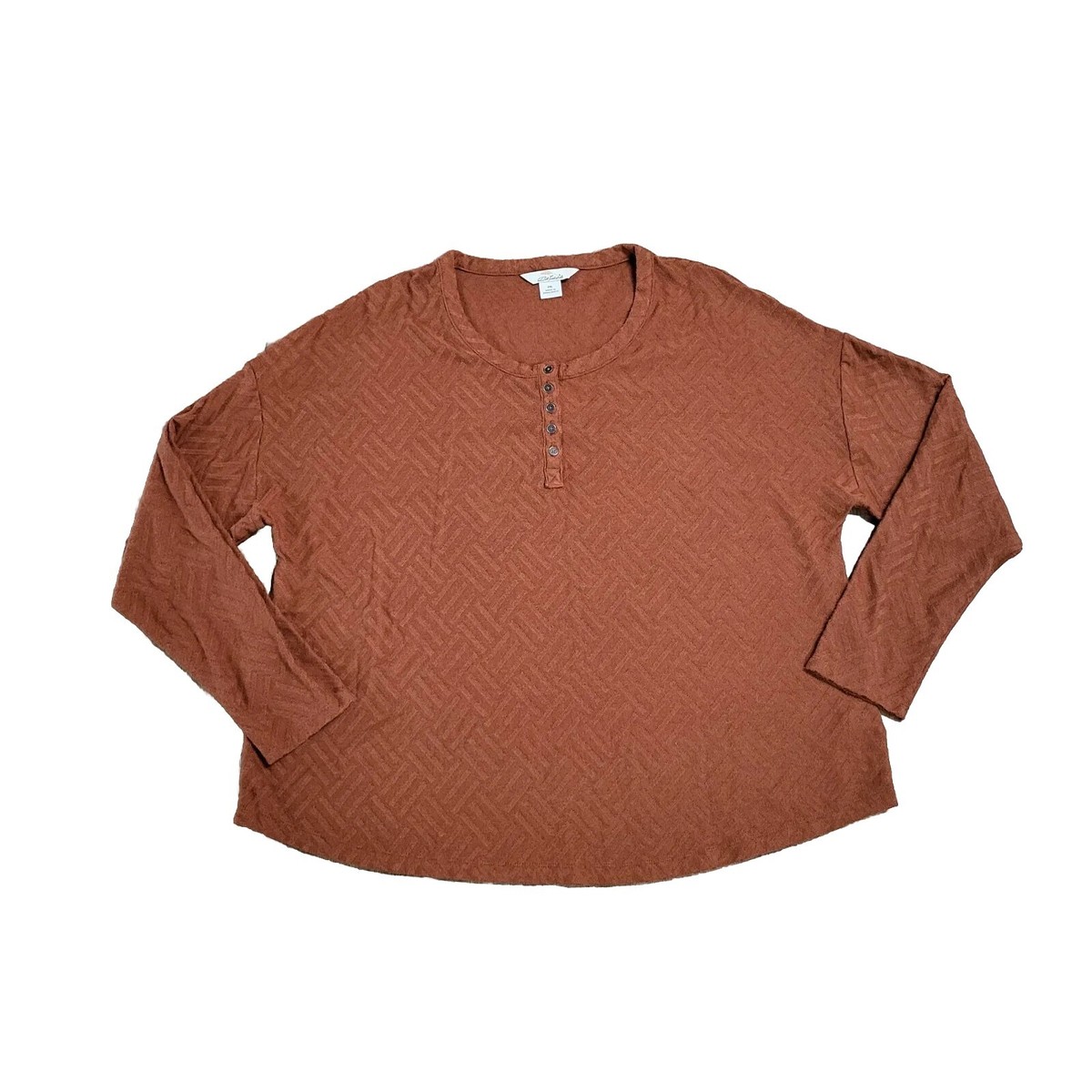 Bob Timberlake Womens Long Sleeve Top Size 2XL Bass Pro Shop Brown