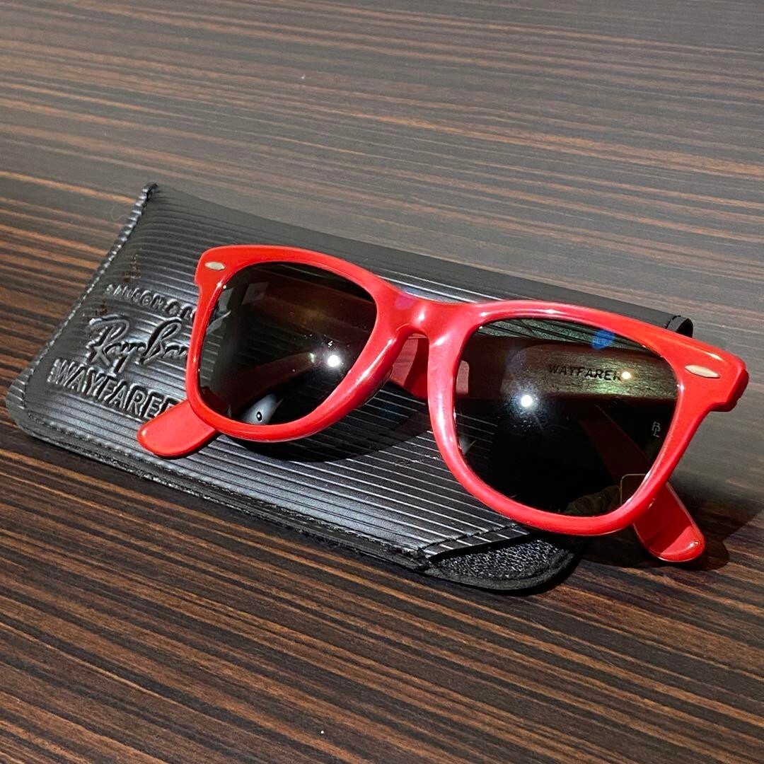 RAY BAN B&L CRIMSON RED G15 UV WAYFARER 5022 SUNGLASSES With RAY BAN B&L CRIMSON RED G15 UV WAYFARER 5022 SUNGLASSES With