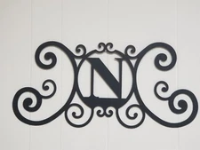 Iron Letter N Monogram Door Wall Decoration Plaque Metal Art Initial 2mm thick