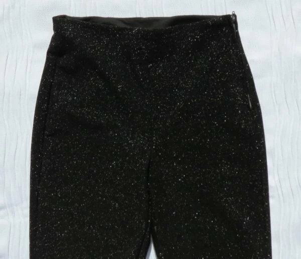 DIVIDED H&M Negro Brillante Elastizado Tiro Alto Cremallera Lateral Ajustado Leggings Pantalones S 6 Foto 2 de 4