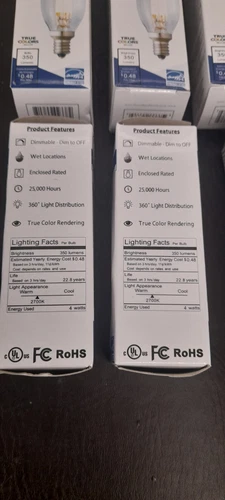 Archipelago Lighting   LED Lamp Bulb 40W B10  " lot of 16 lights " - Picture 4 of 5