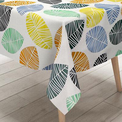 KEVKUS Wachstuch Tischdecke K150200 bunte Blätter Laub Herbst eckig rund oval