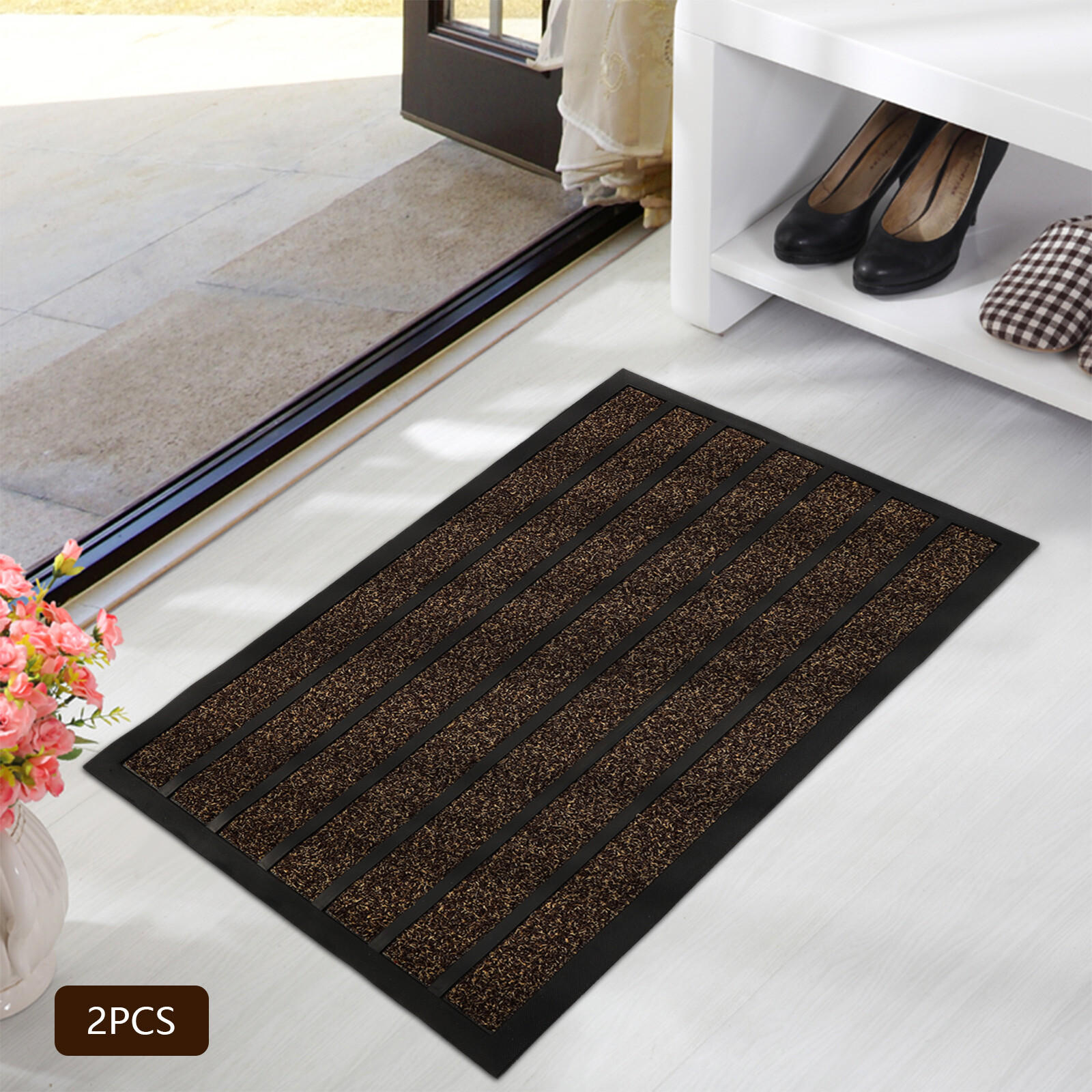 Dirt Trapper Door Mat Indoor Outdoor Heavy Duty Entrance Mat Slip Resistant Rug