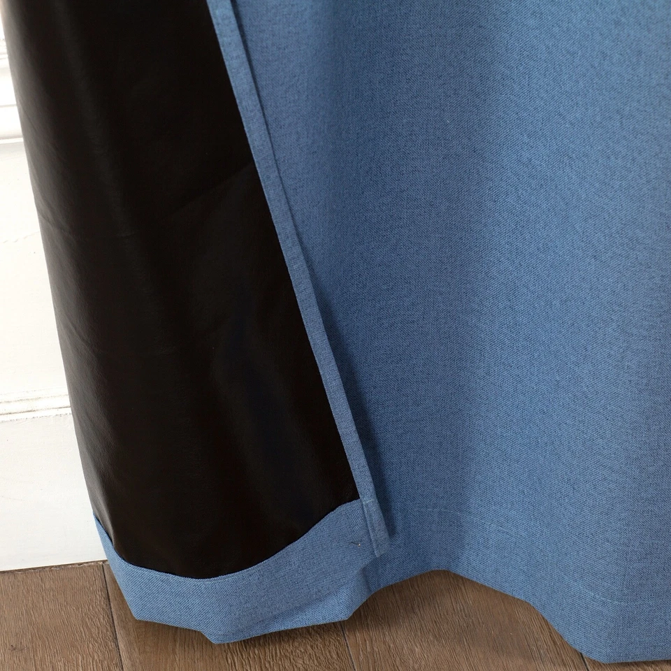 Set of Two (2) 100% Blackout Curtains Extra Wide 110 Inches - All Lengths - Blue - Image 3 of 4