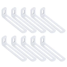 10 Pcs Slotted l Bracket, 3.9"x1.2"x0.7" Adjustable Corner Bracket, White