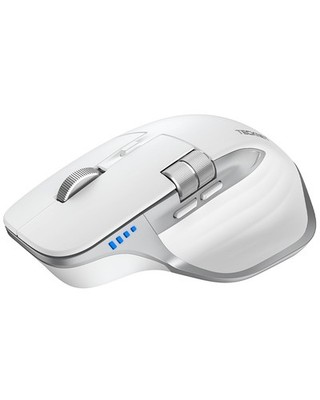 TECKNET Bluetooth Maus, kabellose Maus mit Daumen-Scroll, wiederaufladbar weiß