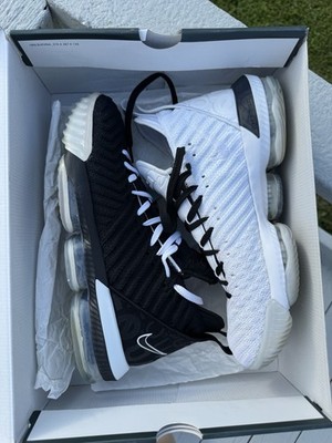 PRE-OWNED Nike LeBron 16 Equality BQ5969-101 Black & White Men US Size 12