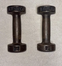YORK 2 LB Set Round Head First Generation Dumbbells