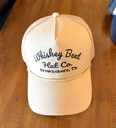 Whiskey Bent Beige Solid Trucker Hat Mesh Back Adjustable Unisex Adult One Size