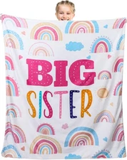 Buryeah 60" x 50" Big Sister Blanket to Be Gifts Full, Multicolor 