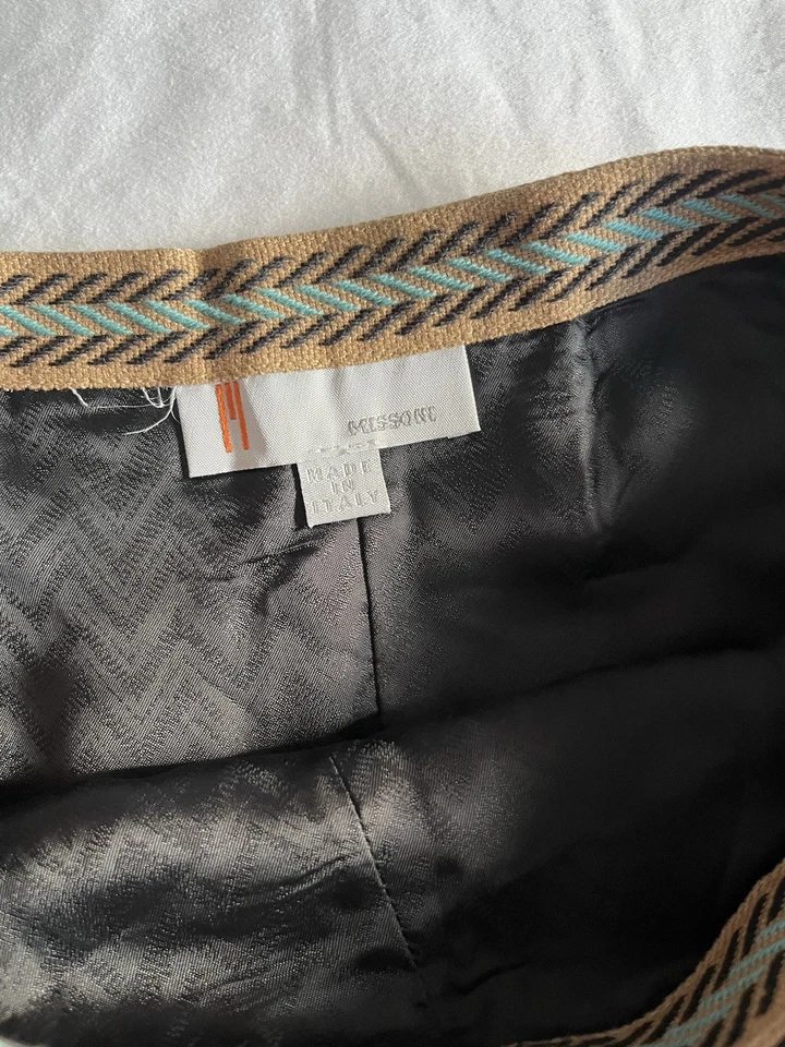 Missoni Mujer Falda Plisada Negra Cintura Trenzada Multicolor Elegante Única Foto 2 de 4