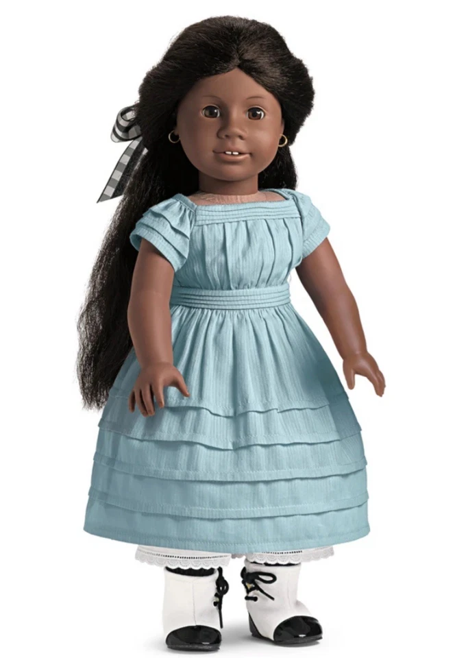 American Girl Doll Addy’s Retired Flower Picking Blue Dress & Ribbon Outfit - Image 4 of 4