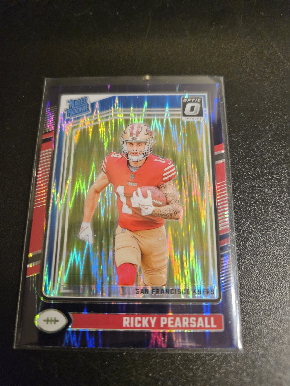 2024 Donruss Optic Football Ricky Pearsall Blue Hyper Rated Rookie #284 49ers