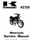kawasaki 1976 1979 KZ750 Motorcycle Service Manual 99997 744 04