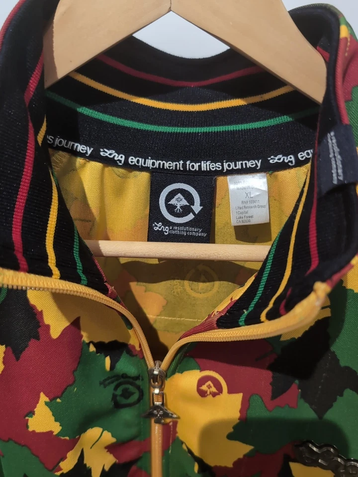Authentic 2007 LRG Lifted Research Group - Rasta Leaf Zip Up Jacket XL Genuine🌱 - Image 4 of 4