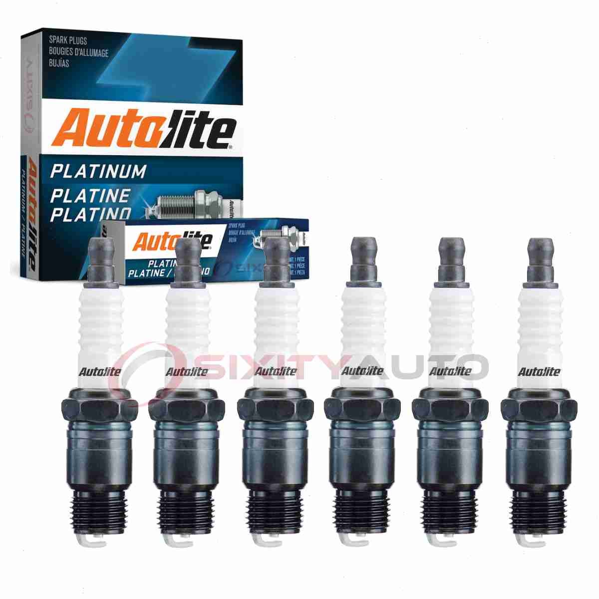 6 pc Autolite Platinum Spark Plugs for 1975-1978 GMC P25 4.8L L6 Ignition sl