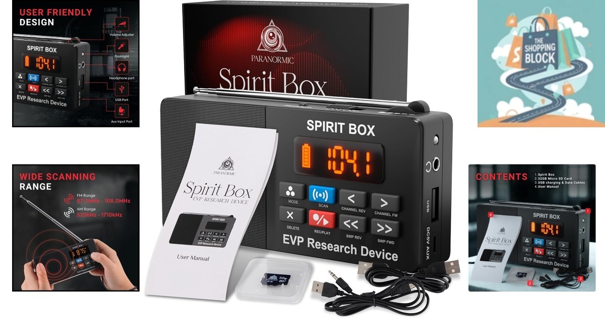 CAIONPLE Spirit Box Kit d'équipement avec 2 balles de chat LED et 1 haut-parleur Spirit Box. Kit d'équipement paranormal pour , le bureau et l'extérieur