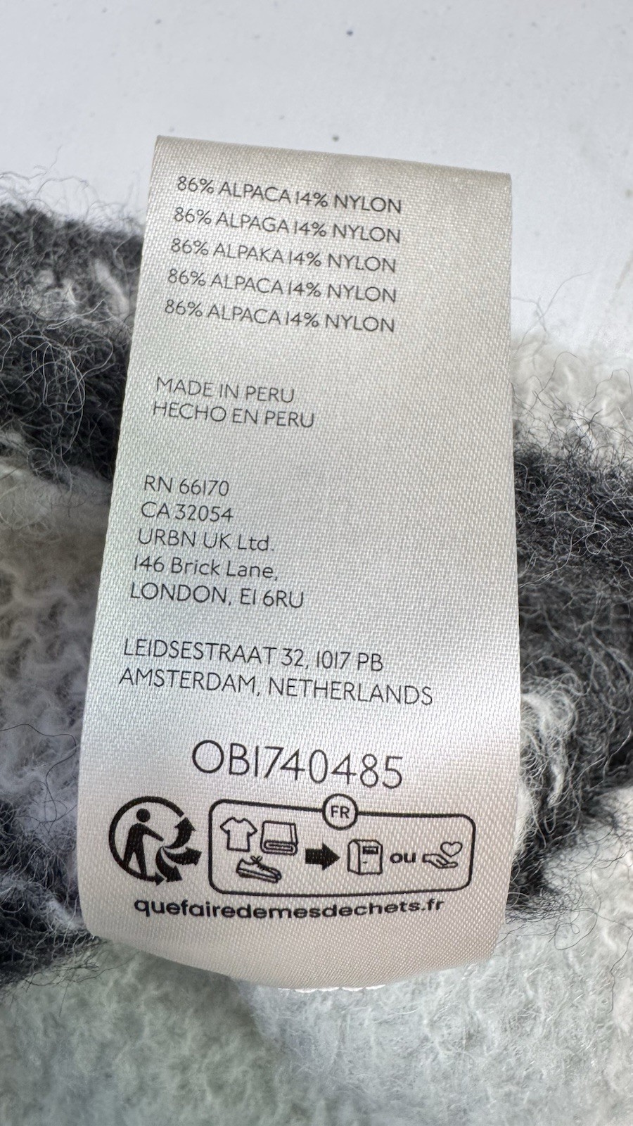 Free People Alpaca Striped Patchwork Sweater Gray… - image 5