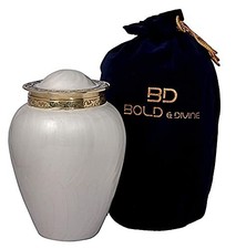 Pearl White Cremation Urn  Human Ashes Adult Memorial urn, Burial, Funeral C...