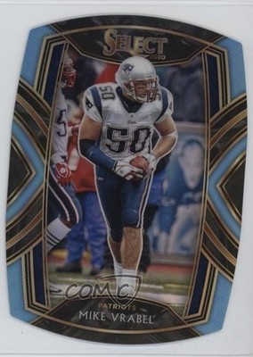 2020 Panini Select Club Level Light Blue Prizm Die-Cut Mike Vrabel #235 1ez6