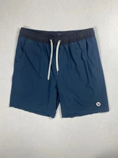 Vuori Kore Shorts Mens M Blue Lined 8” Inseam Stretch Athletic Performance